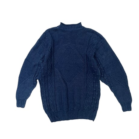 Faconnable  Indigo Cotton Knit Size-S MADE IN SCOTLAND