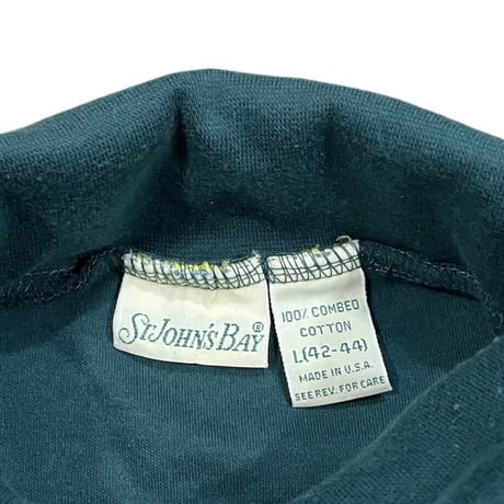 ST JOHN'S BAY Hi-neck L/s Tee Size-L MADE IN USA 90s~
