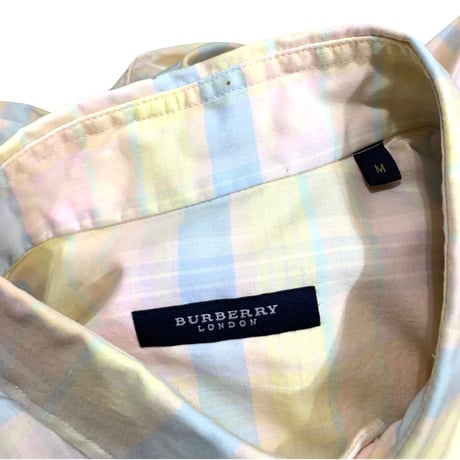 00's BURBERRY L/S CHECK SHIRT MADE IN USA size M