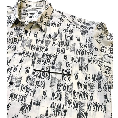 80-90's Human Pattern Shirt size XL程度
