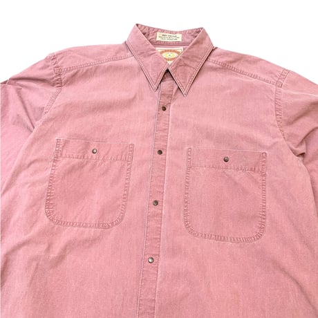 80's BANANA REPUBLIC COTTON SNAP BUTTON SHIRT size L