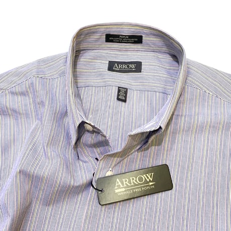 NOS ARROW STRIPE POPLIN S/S SHIRT size M