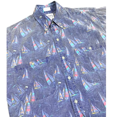 80-90's CHAPS RALPH LAUREN COTTON S/S SHIRT size S