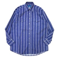 WRANGLER L/S STRIPED WESTERN SHIRT  size L〜XL程