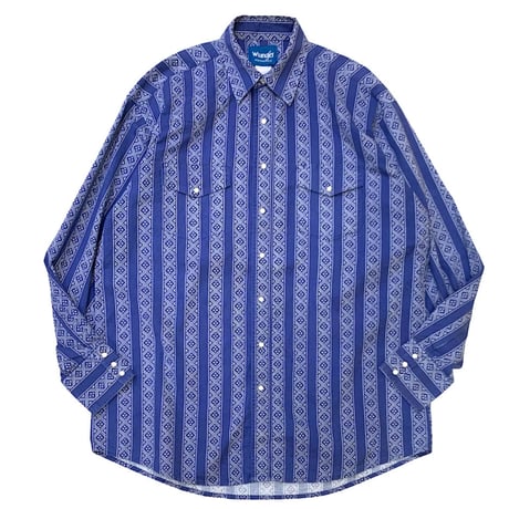 WRANGLER L/S STRIPED WESTERN SHIRT  size L〜XL程