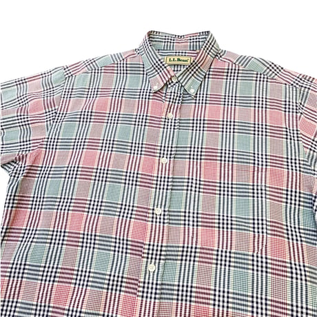 80-90's L.L.Bean S/S Seersucker Shirt size M