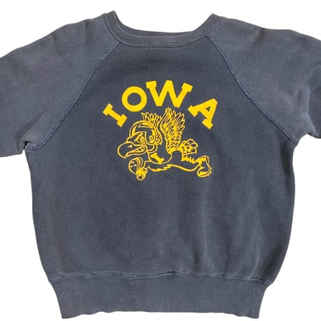 60's IOWA BLACK FADED SWEAT size M〜L程