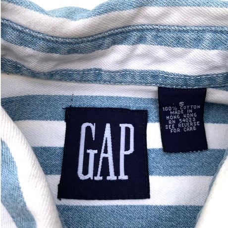 OLD GAP HEVAY COTTON L/S STRIPE SHIRT size M程