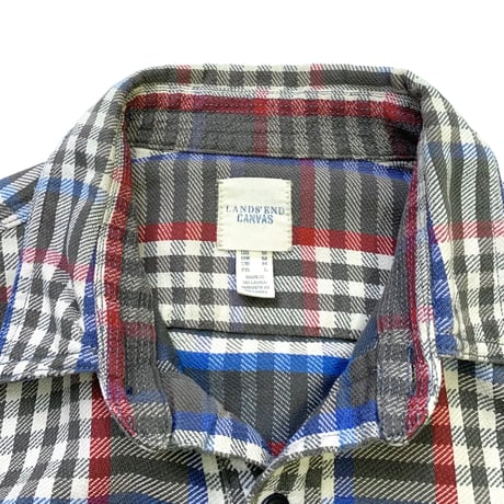 LANDS'END PULLOVER COTTON NEL SHIRT size M
