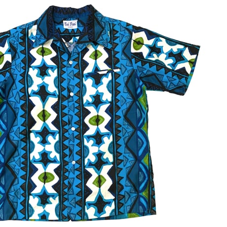 VINTAGE 60-70's COTTON HAWAIIAN SHIRT size L程度