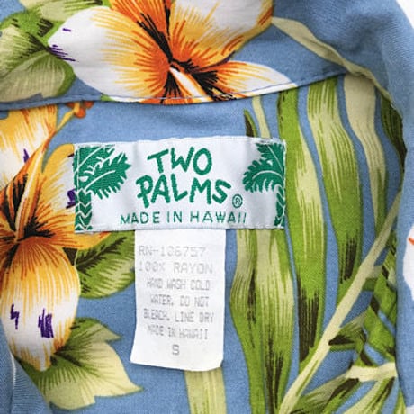 TWO PALMS Aloha Shirt Size-S MADE IN HAWAII🤙