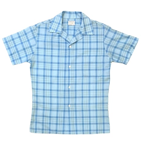 70's OPEN COLLAR CHECK SHIRT size S