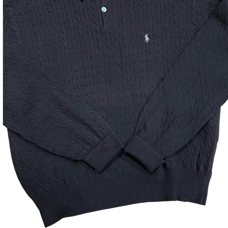 RALPH LAUREN POLO GOLF COTTON CABLE KNIT POLO size L