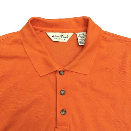Eddie Bauer Orange🍊 Polo Shirt Size-M 大き目 90s~