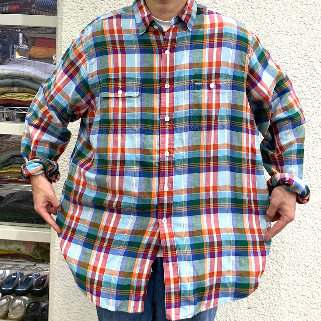 トップス Polo by Ralph Lauren MARLOWE XL SILK 90's Polo Ralph Lauren コットンシルクシャツ 