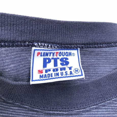“PLENTY TOUGH SPORT USA” Striped Tee Size-M MADE IN USA 90s~