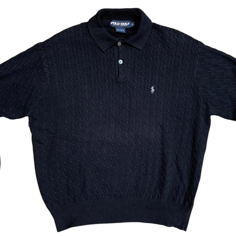 RALPH LAUREN POLO GOLF COTTON CABLE KNIT POLO size L