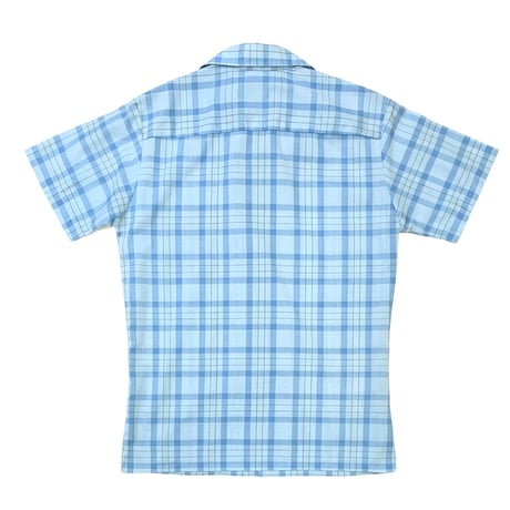 70's OPEN COLLAR CHECK SHIRT size S