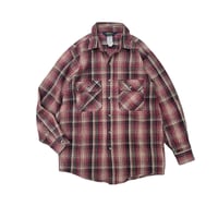 OSHKOSH Heavy Flannel Check Shirts Size-L MADE IN USA