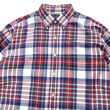 Viyella・LANDS'END CHECK B.D SHIRT size L