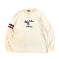 90-00's California Motocross V Neck L/S Tee size XL・Made in usa