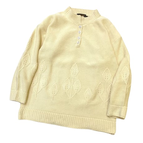 80-90's Eddie Bauer Henly Neck Cotton Knit size M