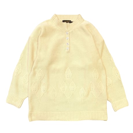 80-90's Eddie Bauer Henly Neck Cotton Knit size M