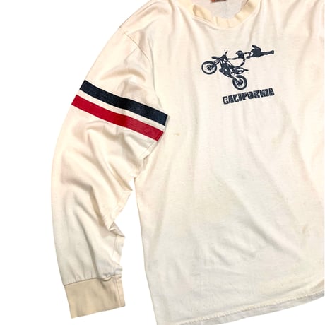 90-00's California Motocross V Neck L/S Tee size XL・Made in usa