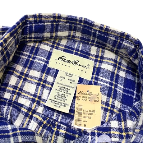 Dead Stock 90's〜 Eddie Bauer Check B.D Shirt size L〜XL程