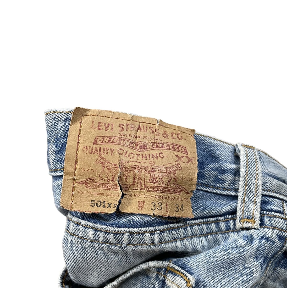 Levi's 501 Damage Denim Size-w33 L30程 MADE IN U...