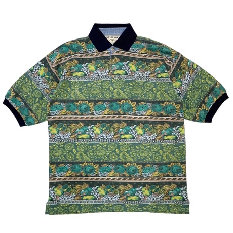 NOS COTTON PRINTED POLO SHIRT size L  MADE IN ITALY