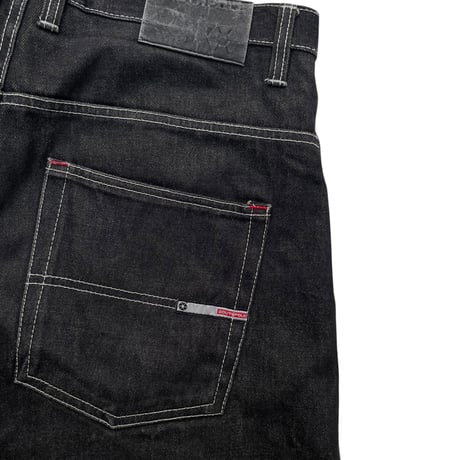 SOUTHPOLE Black Denim Shorts Size-36 90s~