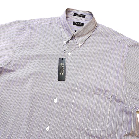 NOS ARROW STRIPE POPLIN S/S SHIRT size M