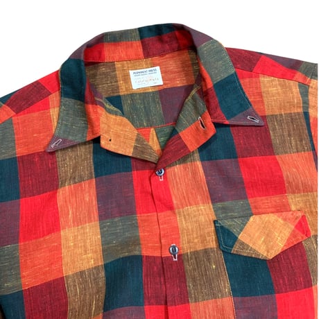〜70's CALIFORNIA B.D/OPEN COLLAR SHIRT size M