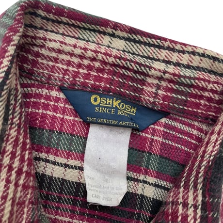 OSHKOSH Heavy Flannel Check Shirts Size-L MADE IN USA