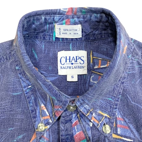 80-90's CHAPS RALPH LAUREN COTTON S/S SHIRT size S