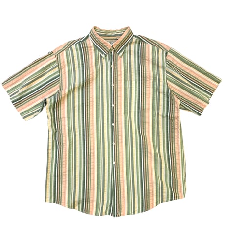 L.L.BEAN SEERSUCKER STRIPE SHIRT size L