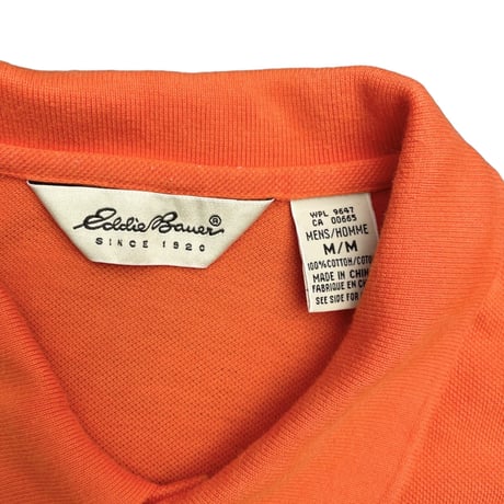 Eddie Bauer Orange🍊 Polo Shirt Size-M 大き目 90s~