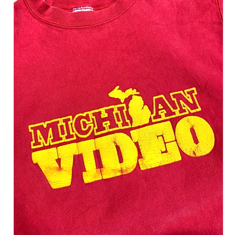 90's CHAMPION REVERSE WEAVE BODY MICHIGAN VIDEO SWEAT size M〜L程