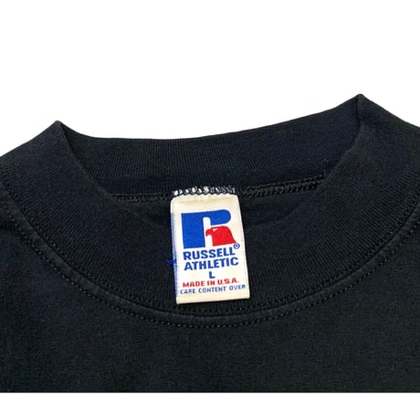 90's RUSSELL BLACK PLAIN L/S T-SHIRT MADE IN USA🇺🇸 size M程