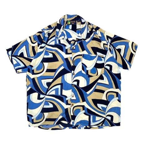 Roundy Bay Rayon Open Collar Shirt size XL