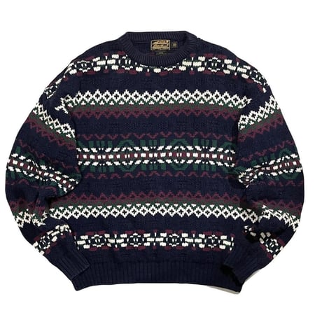 Eddie Bauer Cotton Knit Size-XL MADE IN USA 90s~