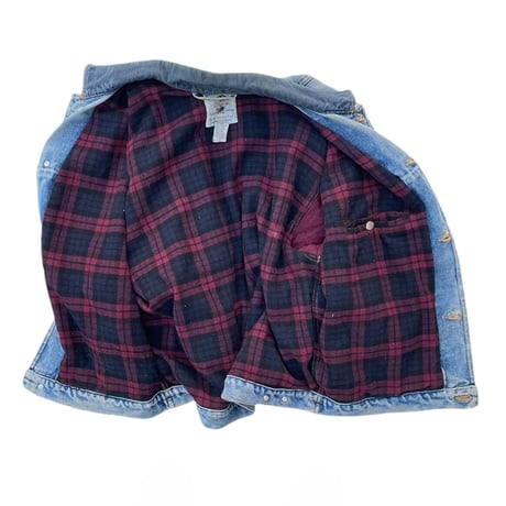 “ BANANA REPUBLIC TRAVEL “ Heavy Used Denim JktSize-M~L 90s~