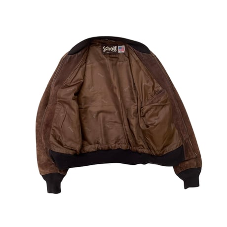Schott Suede Zip Jkt Size-38 MADE IN USA