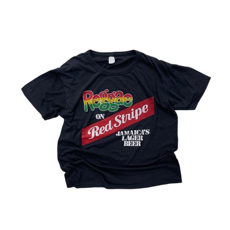 Red Stripe Tee Size-XL MADE IN JAMAICA