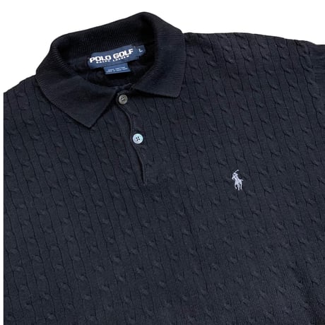 RALPH LAUREN POLO GOLF COTTON CABLE KNIT POLO size L