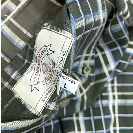 90's ARMANI JEANS L/S CHECK SHIRT size L