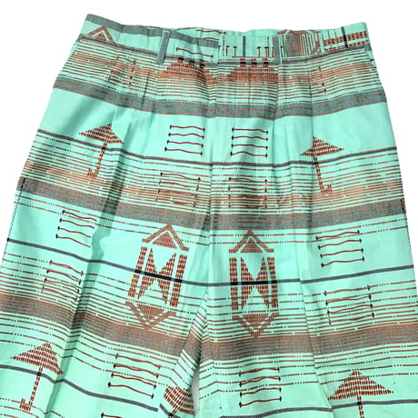 AFRICAN PATTERN 2TACK PANTS size 36inch程