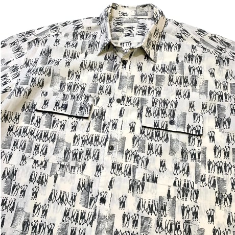 80-90's Human Pattern Shirt size XL程度