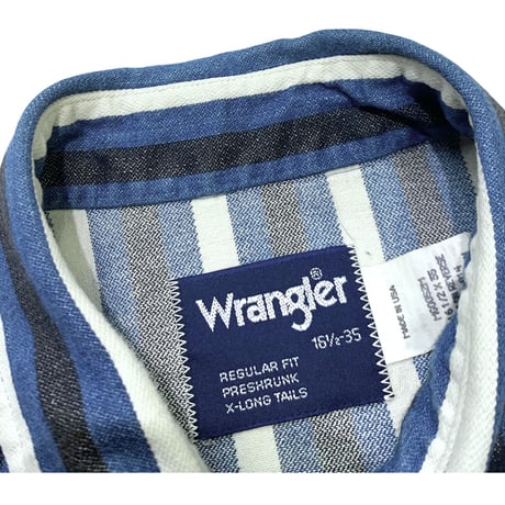 WRANGLER L/S STRIPED SHIRT MADE IN USA🇺🇸size L〜XL程